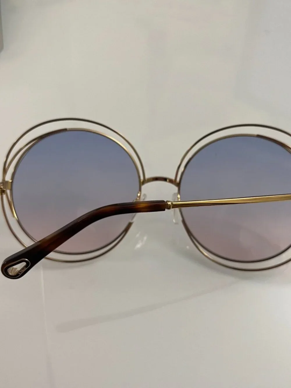 CHLOE CARLINA 58mm Round Sunglasses  in Rainbow made in Italy MSRP$420